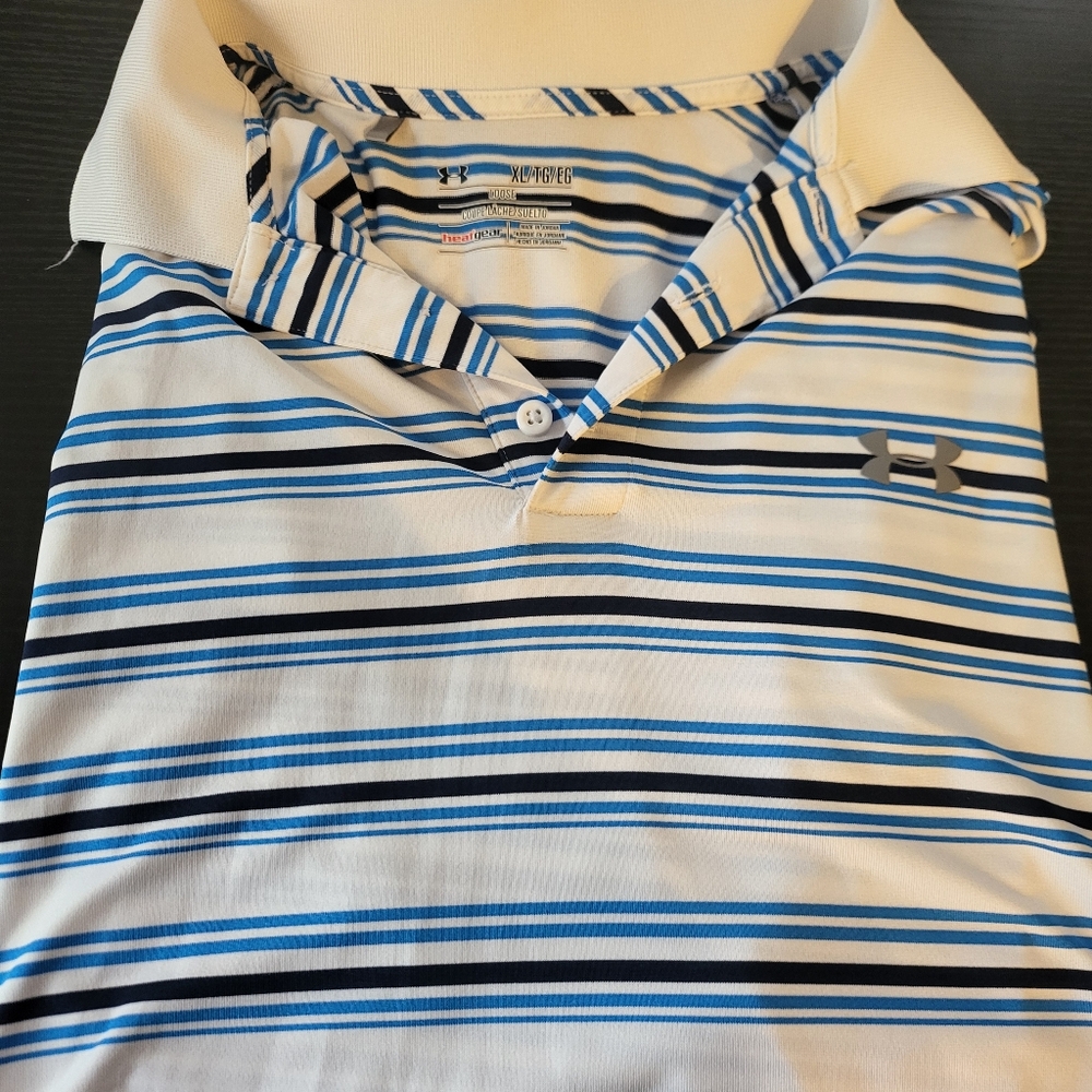 Under Armour Blue Striped Polo Shirt
